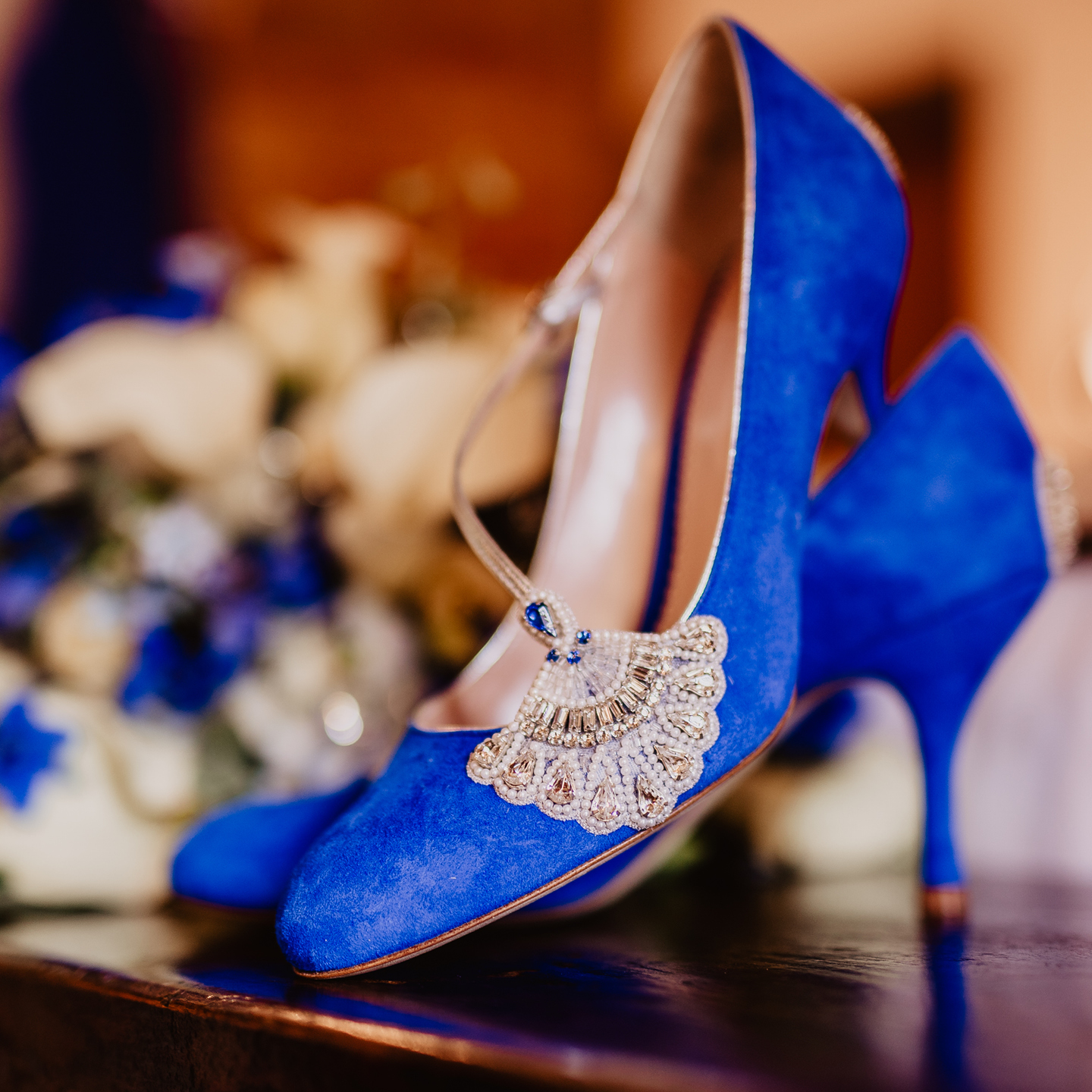 bespoke wedding Emmy shoes, blue wedding shoes