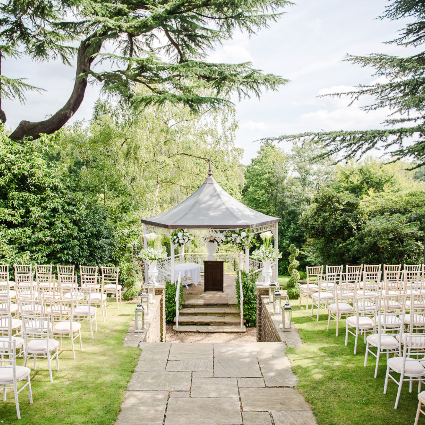 Outdoor ceremony Pennyhill Park