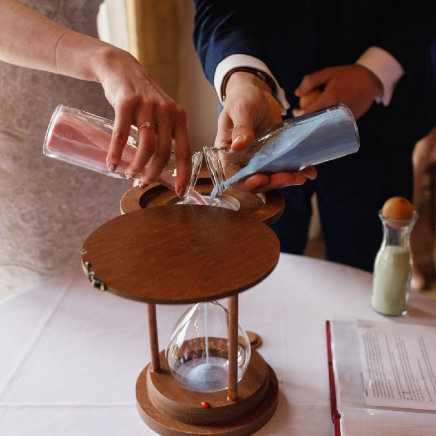 sand ceremony hourglass wedding personalised vows