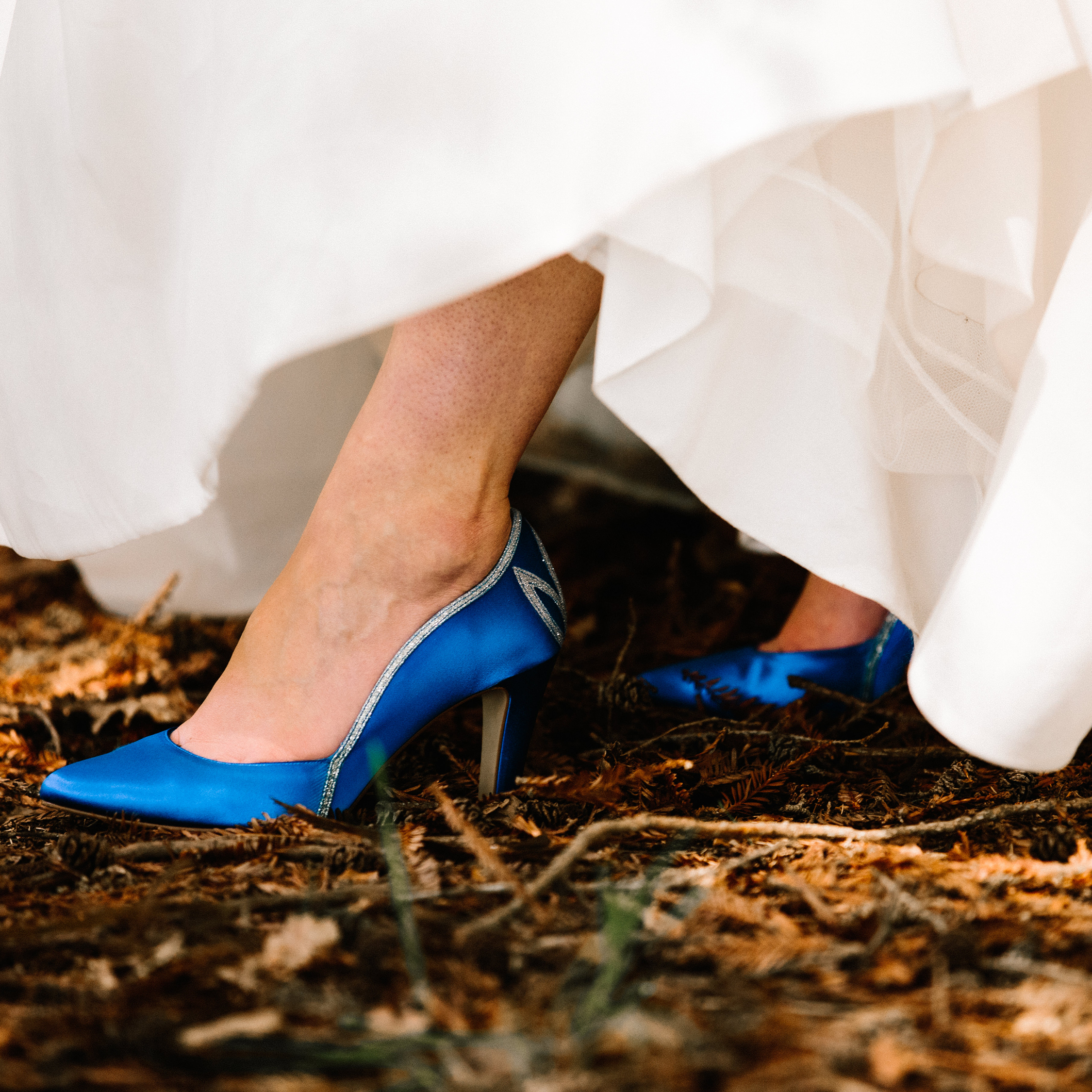 Something blue wedding shoes
