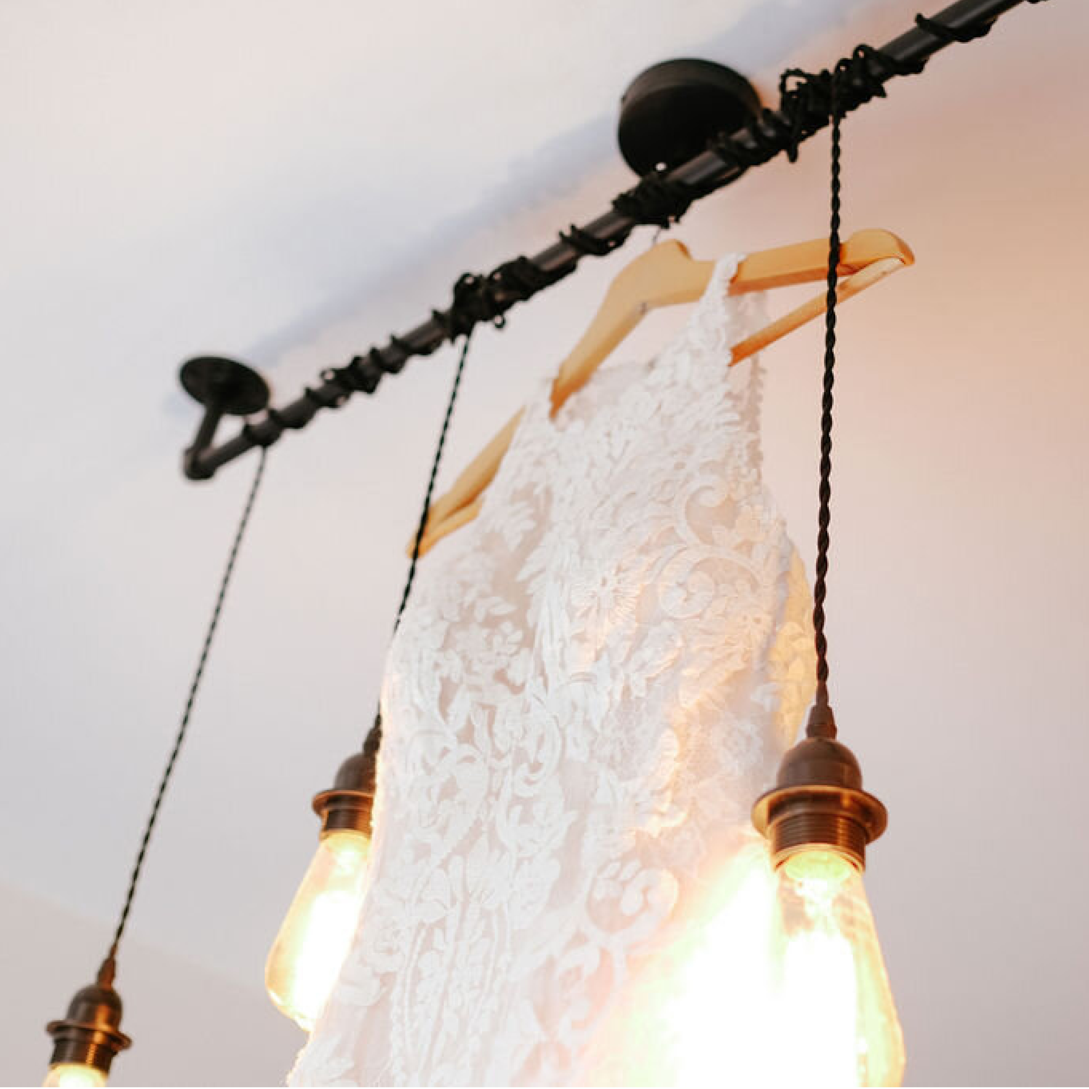 Wedding dress with wedding decoration lights